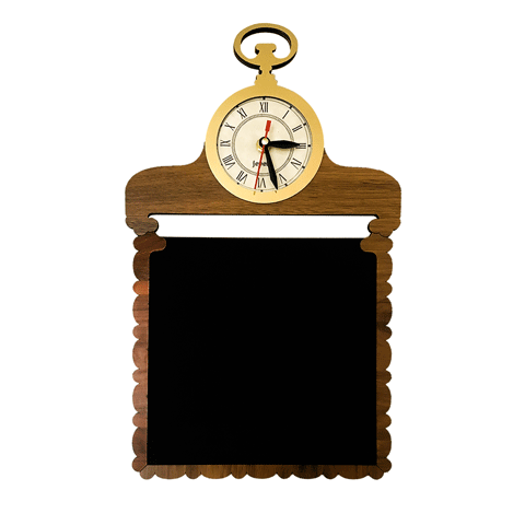 board with clock